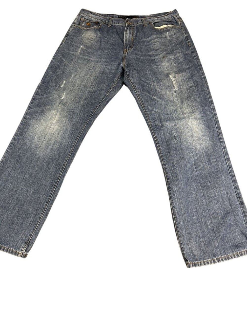 Rocawear Mens Original Fit Distressed Blue Jeans Size 38x34